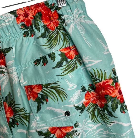 Charleston Threads Men's XL Hawaiian Aloha Swim Trunks Multicolor Mesh Lined - Picture 9 of 11